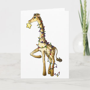 Cartes Pour Fêtes Annuelles Girafe brillante