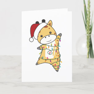 Cartes Pour Fêtes Annuelles Girafe Christmas Girafe Winter Animals Adult Cl