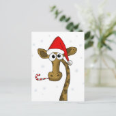 Cartes Pour Fêtes Annuelles Girafe de Noël (Debout devant)
