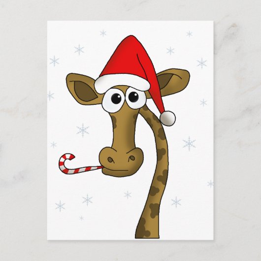 Cartes Pour Fêtes Annuelles Girafe de Noël (Devant)