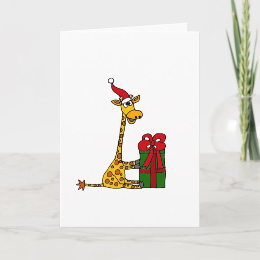 Cartes Pour Fêtes Annuelles Girafe drôle dans la conception de Noël de (Devant)