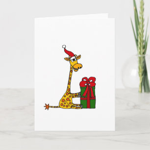 Cartes Pour Fêtes Annuelles Girafe drôle dans la conception de Noël de