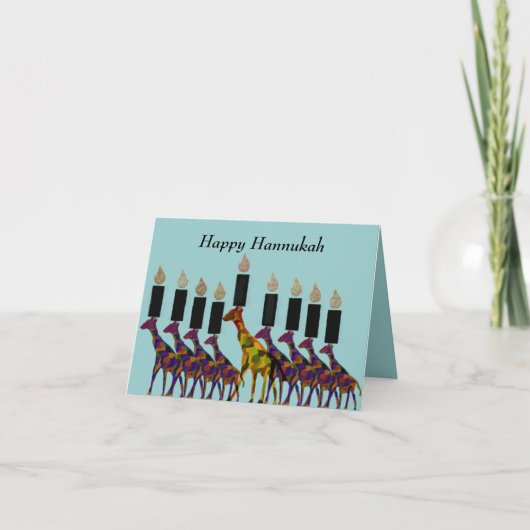 Cartes Pour Fêtes Annuelles Girafe Menorah Cards (Devant)