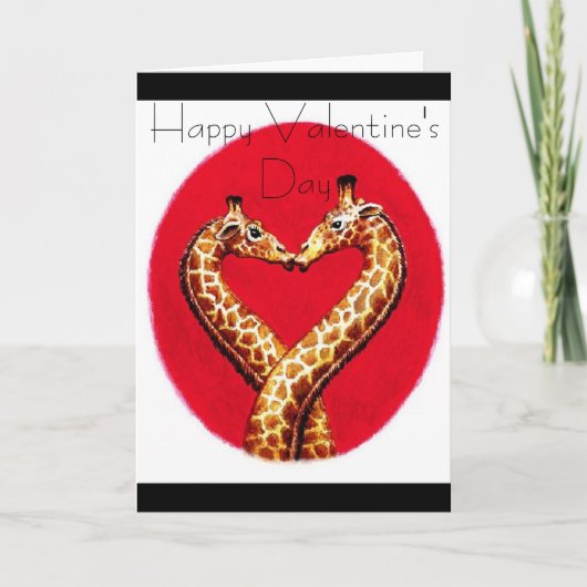 Cartes Pour Fêtes Annuelles Girafe romantique (Devant)
