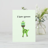 Cartes Pour Fêtes Annuelles girafe verte (Debout devant)