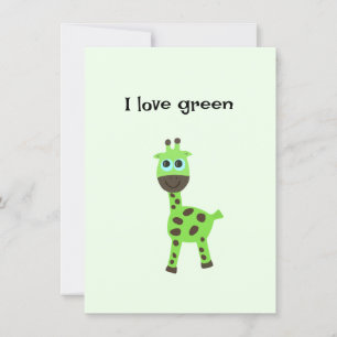 Cartes Pour Fêtes Annuelles girafe verte