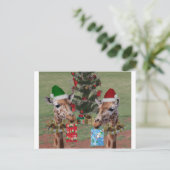 Cartes Pour Fêtes Annuelles Girafes de Noël (Debout devant)