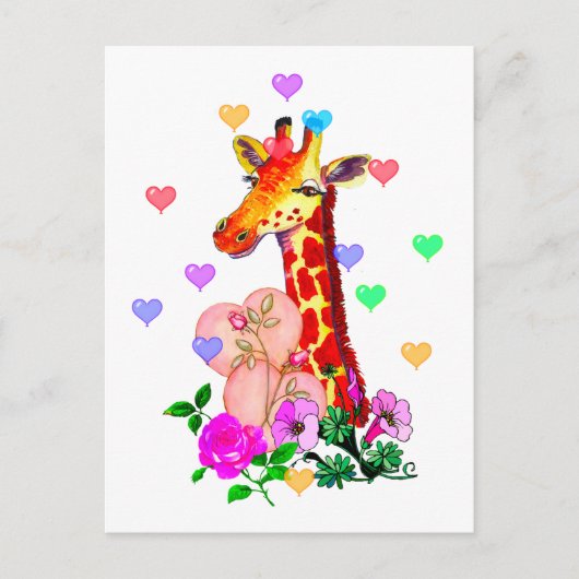 Cartes Pour Fêtes Annuelles Giraffe de la Saint-Valentin (Devant)