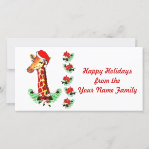 Cartes Pour Fêtes Annuelles Giraffe de Noël