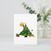 Cartes Pour Fêtes Annuelles Giraffe et Dachshund par Christmas Tree Art (Debout devant)