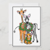 Cartes Pour Fêtes Annuelles Giraffe Festive, Zèbre, Tigre (Devant)