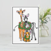Cartes Pour Fêtes Annuelles Giraffe Festive, Zèbre, Tigre (Debout devant)