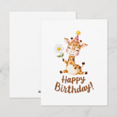 Cartes Pour Fêtes Annuelles Giraffe Joueuse Anniversaire Design (Devant / Derrière)