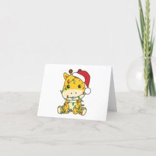 Cartes Pour Fêtes Annuelles Giraffe Noël Animaux d'hiver Giraffes