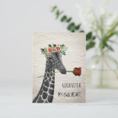 Cartes Pour Fêtes Annuelles Giraffe ter Mon Propre Coeur Boho Giraffe Valentin (Debout devant)