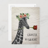 Cartes Pour Fêtes Annuelles Giraffe ter Mon Propre Coeur Boho Giraffe Valentin (Devant / Derrière)