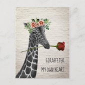 Cartes Pour Fêtes Annuelles Giraffe ter Mon Propre Coeur Boho Giraffe Valentin (Devant)