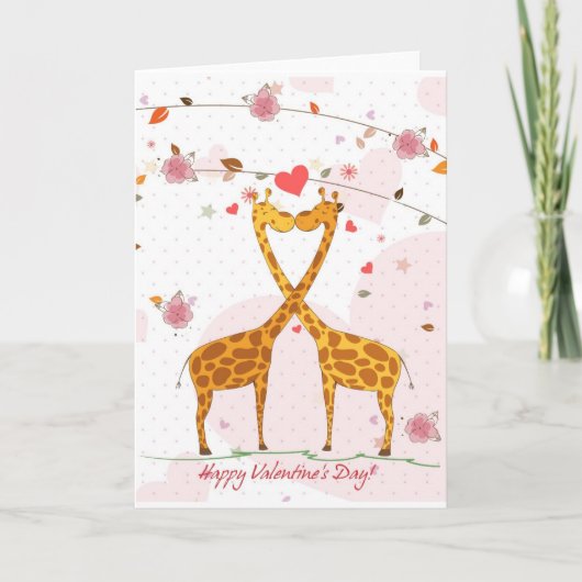 Cartes Pour Fêtes Annuelles Giraffe Valentine (Devant)