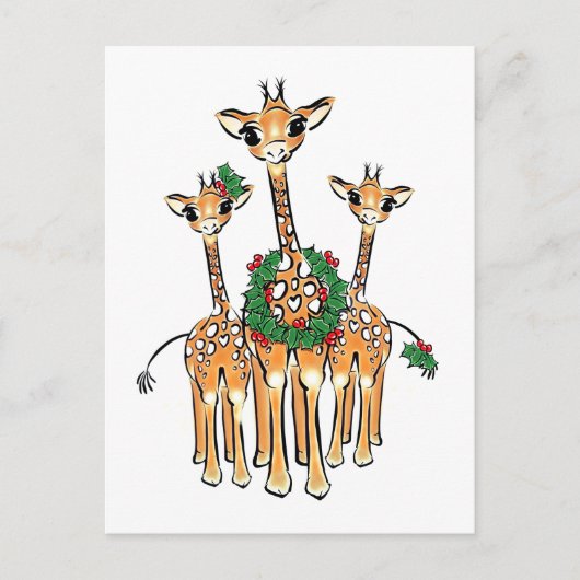 Cartes Pour Fêtes Annuelles Giraffes de vacances (Devant)