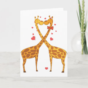 Cartes Pour Fêtes Annuelles Giraffes en amour