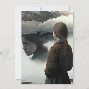Cartes Pour Fêtes Annuelles Girl with clouds