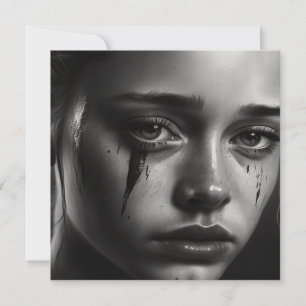 Cartes Pour Fêtes Annuelles Girl with tears