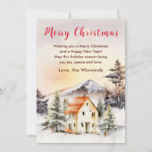 Cartes Pour Fêtes Annuelles Gîte de vacances d'hiver Joyeux Noël (Devant)