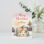 Cartes Pour Fêtes Annuelles Gîte de vacances d'hiver Joyeux Noël (Debout devant)