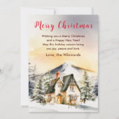 Cartes Pour Fêtes Annuelles Gîte de vacances d'hiver Joyeux Noël (Devant)