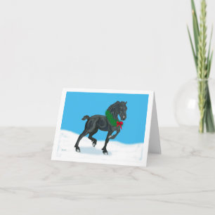 Cartes Pour Fêtes Annuelles Gîtes Friesian Horse Merci