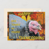 Cartes Pour Fêtes Annuelles Give Thanks for Vegans (Devant / Derrière)