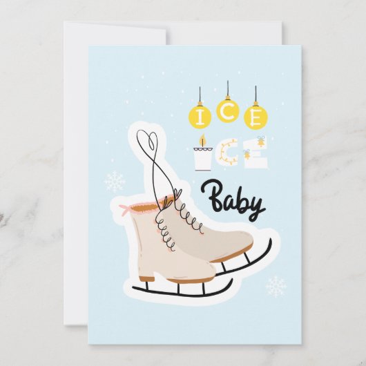 CARTES POUR FÊTES ANNUELLES GLACE BÉBÉ GLACE SKATES GLACE (Devant)