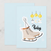 CARTES POUR FÊTES ANNUELLES GLACE BÉBÉ GLACE SKATES GLACE (Devant / Derrière)