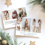 Cartes Pour Fêtes Annuelles GLACE Joyeux Noël Elégant 9 Collage Multiphoto<br><div class="desc">Partagez les moments forts de votre famille avec cette carte de Noël en revue qui présente un design simple, minimal et propre. Le devant comprend un collage moderne de 6 photos jumelé à l'accueil festif "Joyeux Noël" dans une élégante police serif, avec espace pour personnaliser votre nom de famille ou...</div>
