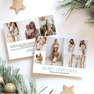 Cartes Pour Fêtes Annuelles GLACE Joyeux Noël Elégant 9 Collage Multiphoto