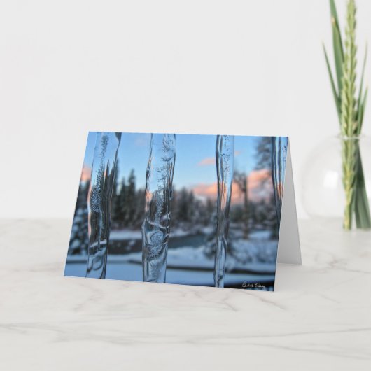 Cartes Pour Fêtes Annuelles Glaçons d'hiver (Devant)