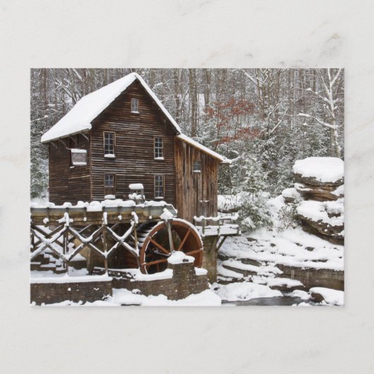 Cartes Pour Fêtes Annuelles Glade Creek Grist Mill en hiver (Devant)