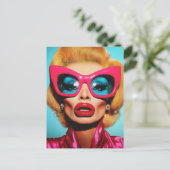 Cartes Pour Fêtes Annuelles Glam Diva dans les tons rétro (Debout devant)