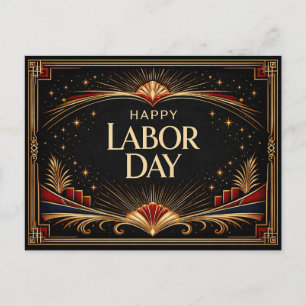 Cartes Pour Fêtes Annuelles Glam Gold Art Déco Bonne Fête du Travail