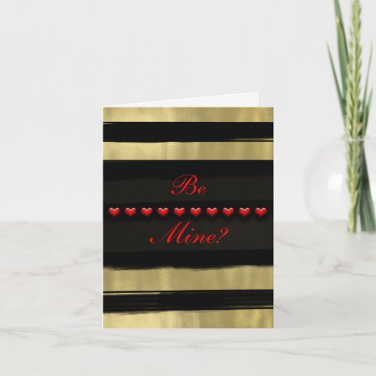 Cartes Pour Fêtes Annuelles Glam moderne Black & Gold Red Hearts Valentine (Devant)