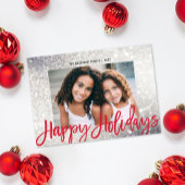 Cartes Pour Fêtes Annuelles Glam Silver Parties scintillant Joyeux vacances Sc