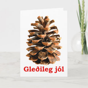 Cartes Pour Fêtes Annuelles Gleðileg jól - Cône de pin de Jérusalem