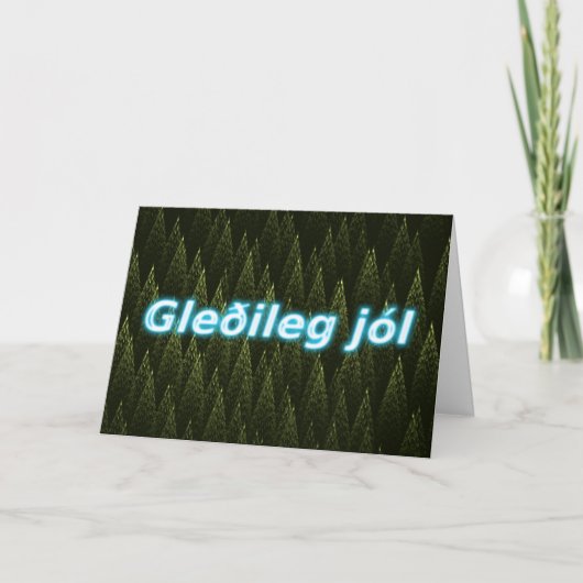 Cartes Pour Fêtes Annuelles Gleðileg Jól - Conifers (Devant)