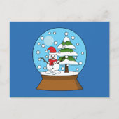 Cartes Pour Fêtes Annuelles Globe de neige avec Snowman et Pine Tree (Devant)