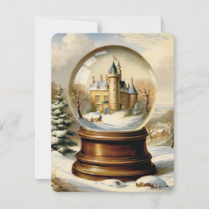Cartes Pour Fêtes Annuelles globe de neige de noël vintage
