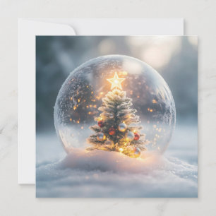 Cartes Pour Fêtes Annuelles Globe de neige magique de Noël avec arbre à souffl