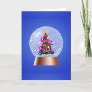 Cartes Pour Fêtes Annuelles Globe des neiges de l'arbre de Noël