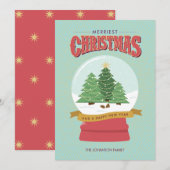 Cartes Pour Fêtes Annuelles Globe des neiges de Noël (Devant / Derrière)