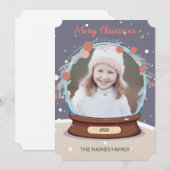 Cartes Pour Fêtes Annuelles Globe des neiges de Noël (Devant / Derrière)