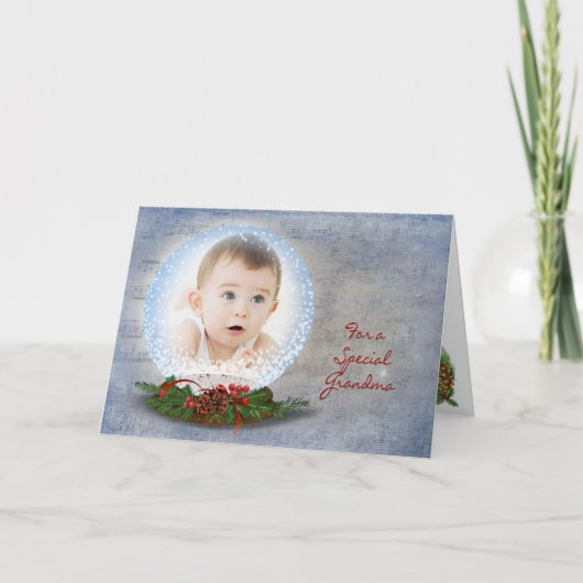 Cartes Pour Fêtes Annuelles Globe des neiges de Noël pour grand-mère (Devant)
